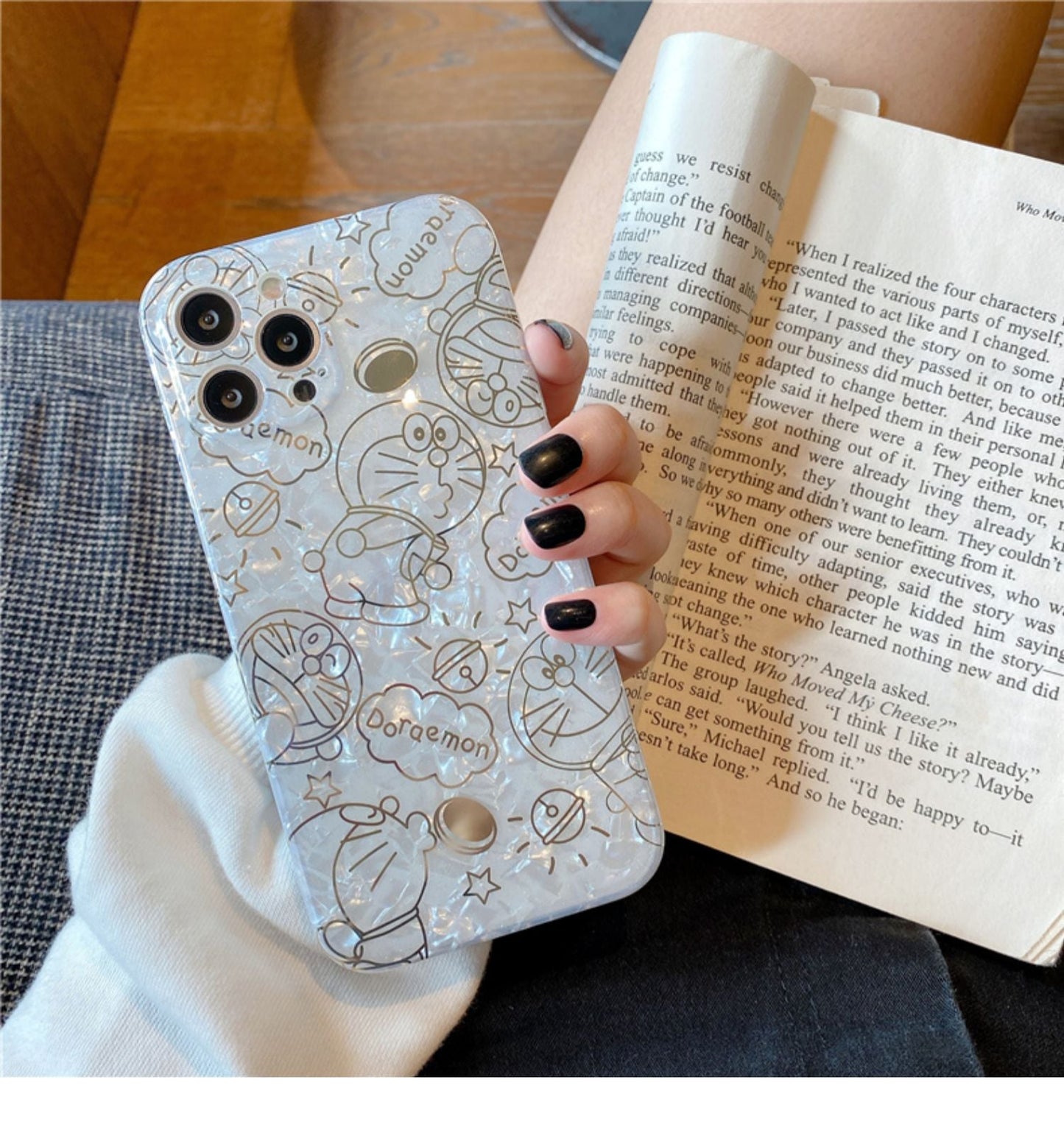 Bonita funda de dibujos animados con patrón de concha