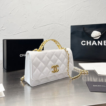 Sac à Bandoulière en Cuir avec Chaîne "Fashion Square"