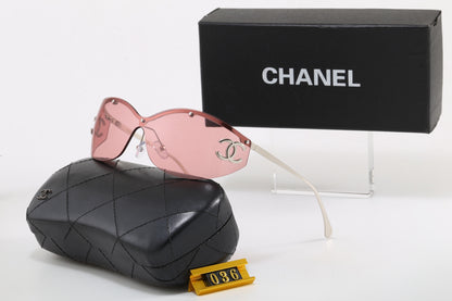 Y2K Rimless Shield Wrap Sunglasses, Retro UV400 Polarized Fashion Shades 036