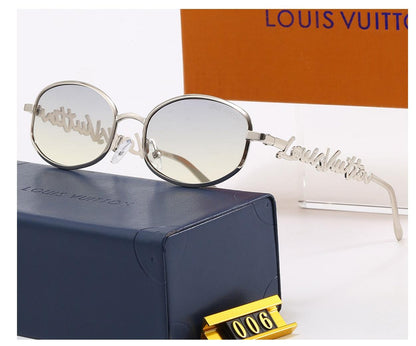 Vintage Oval Metal Frame Sunglasses, Retro UV400 Polarized Fashion Shades 006