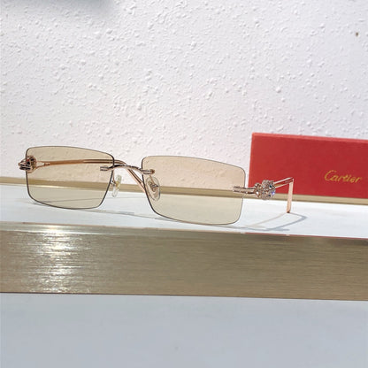 10 Color Rimless Panther Head Sunglasses CT0647S