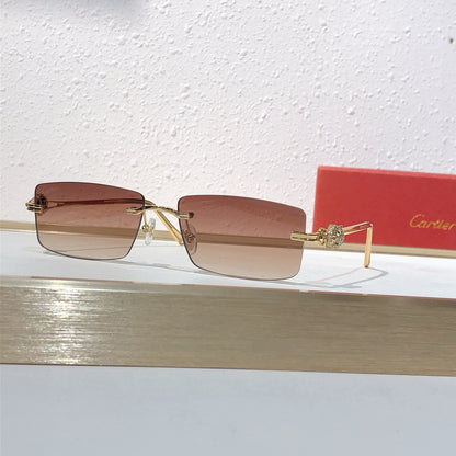 10 Color Rimless Panther Head Sunglasses CT0647S