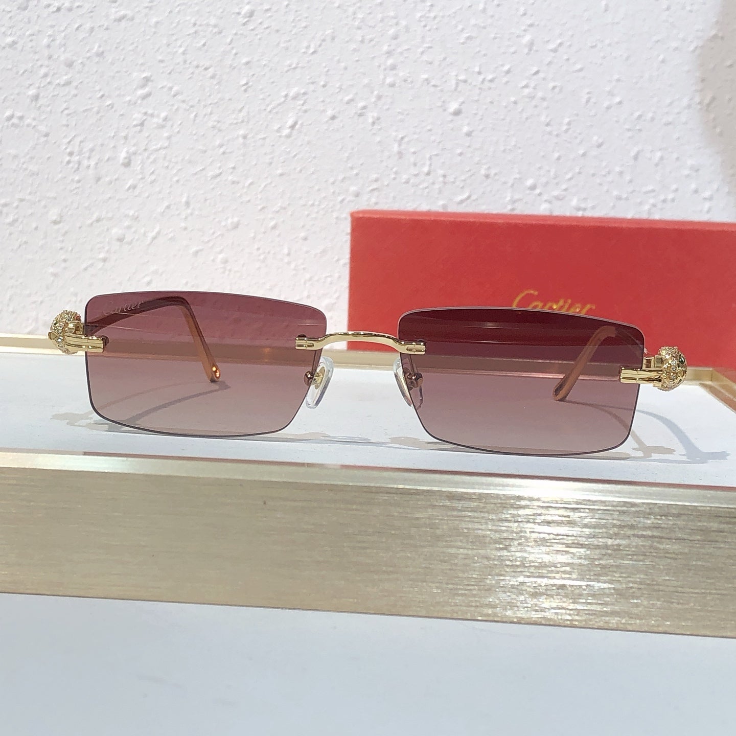 10 Color Rimless Panther Head Sunglasses CT0647S