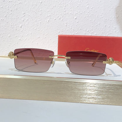 10 Color Rimless Panther Head Sunglasses CT0647S