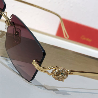 10 Color Rimless Panther Head Sunglasses CT0647S