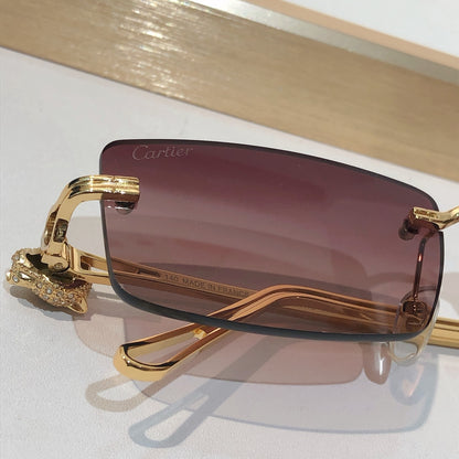 10 Color Rimless Panther Head Sunglasses CT0647S