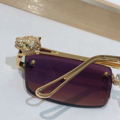 10 Color Rimless Panther Head Sunglasses CT0647S