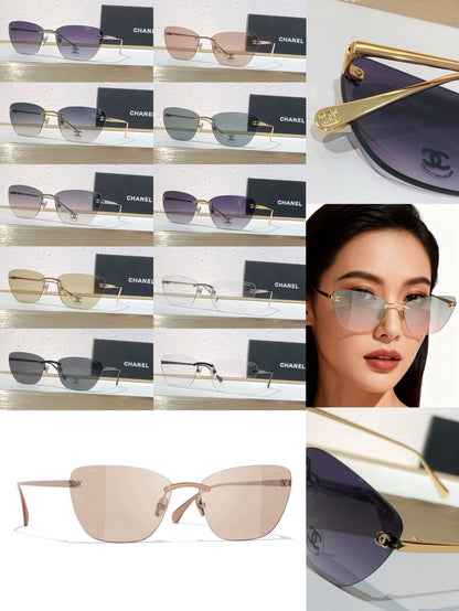 9 Color Rimless Cat-Eye Sunglasses 4286T