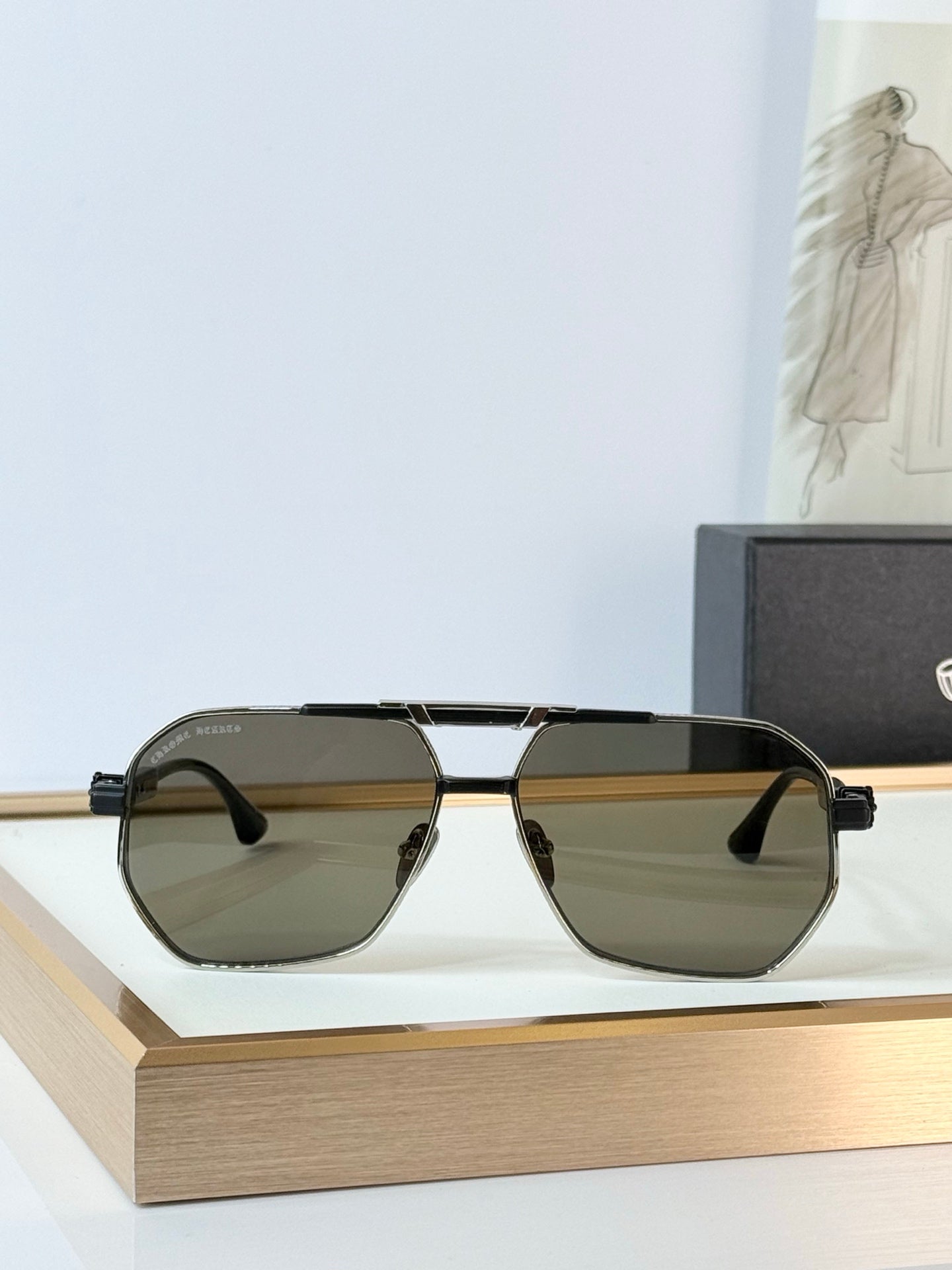 6 Color Hexagonal Double Bridge Aviator Sunglasses