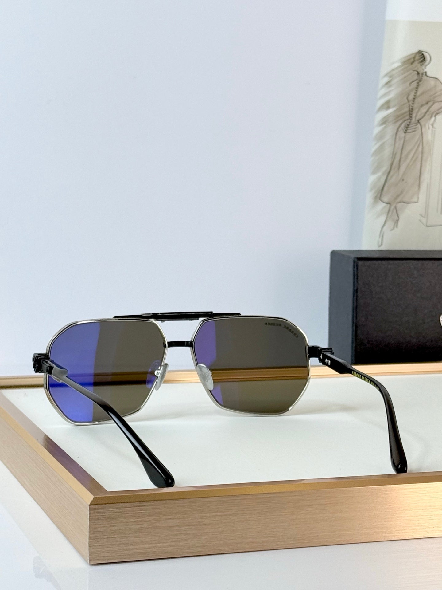 6 Color Hexagonal Double Bridge Aviator Sunglasses