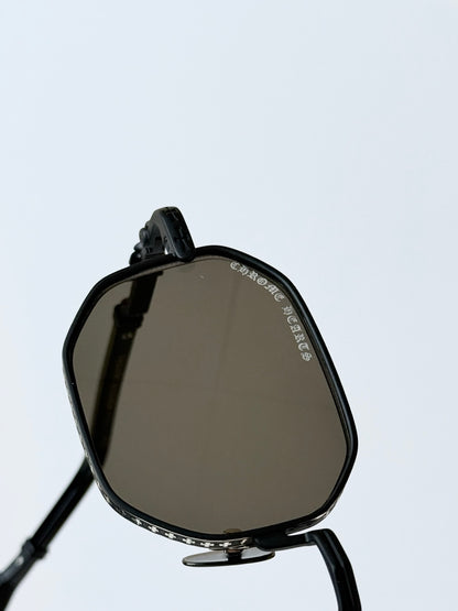 6 Color Retro Hexagonal Carved Metal Sunglasses
