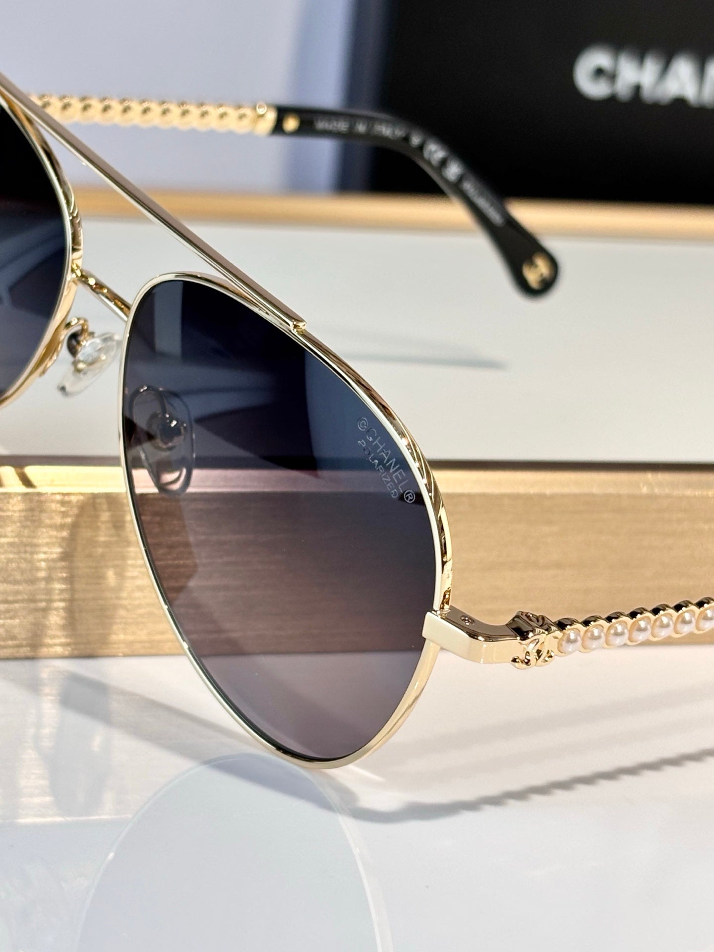 3 Color Pilot Chain Temple Sunglasses 4298H