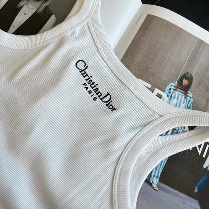 Camiseta sin mangas de algodón acanalado Bee