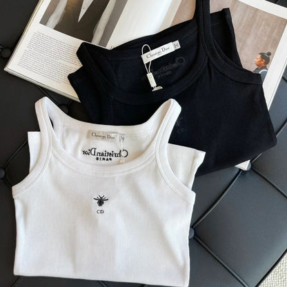 Camiseta sin mangas de algodón acanalado Bee