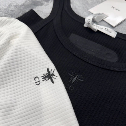 Camiseta sin mangas de algodón acanalado Bee