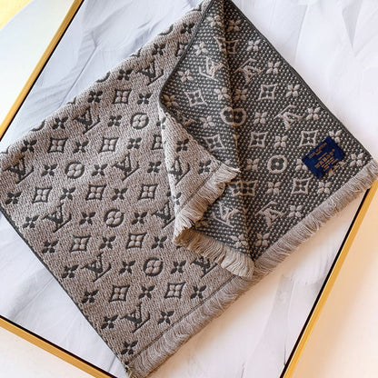Bufanda de lana unisex estampada en relieve