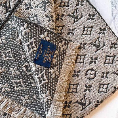 Bufanda de lana unisex estampada en relieve
