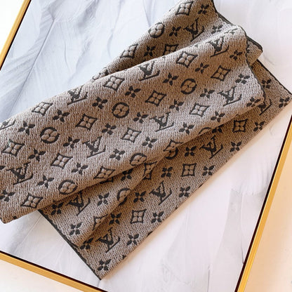 Bufanda de lana unisex estampada en relieve