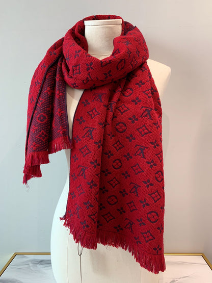 Bufanda de lana unisex estampada en relieve