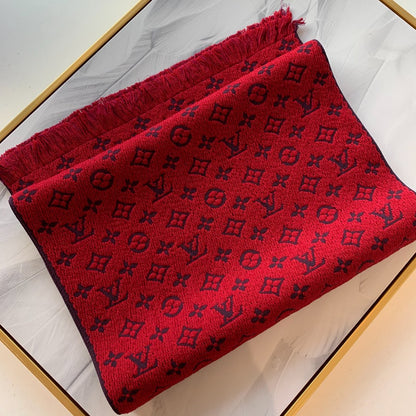 Bufanda de lana unisex estampada en relieve