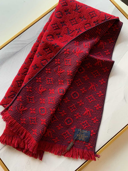 Bufanda de lana unisex estampada en relieve