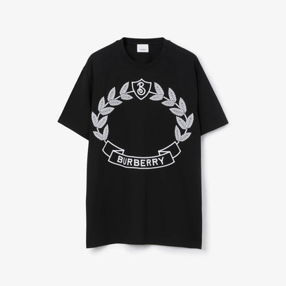 Camiseta de algodón con escudo de hoja de roble
