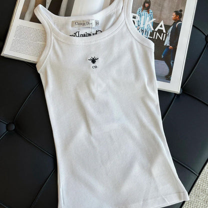 Camiseta sin mangas de algodón acanalado Bee