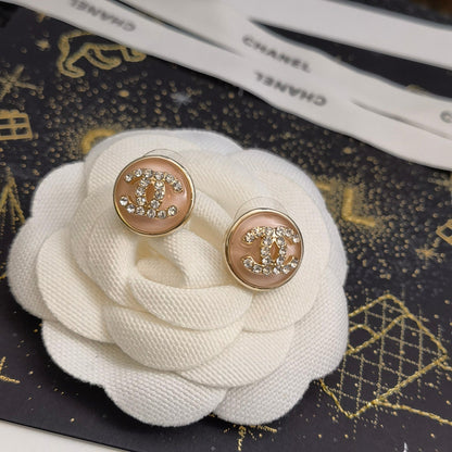 Pendientes de botón redondos elegantes de 3 colores