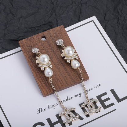 Boucles d'oreilles pendantes vintage tendance avec perles