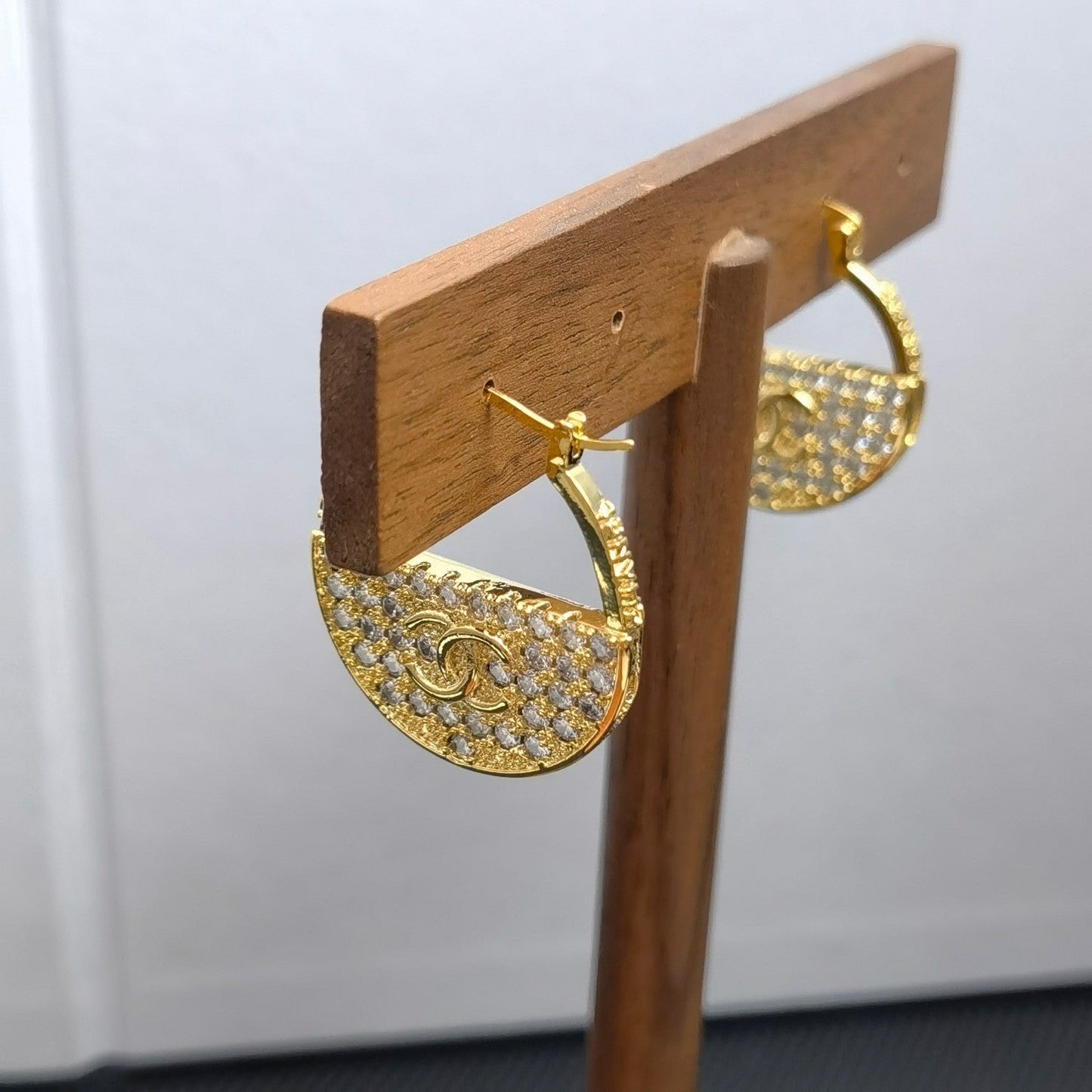 Pendientes de aro de diamante de nueva moda