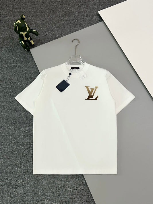1105 Camiseta de cepillo de dientes con monograma dorado clásico nuevo