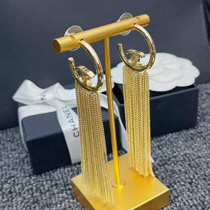 Boucles d'oreilles pendantes demi-cercle à pampilles de qualité supérieure