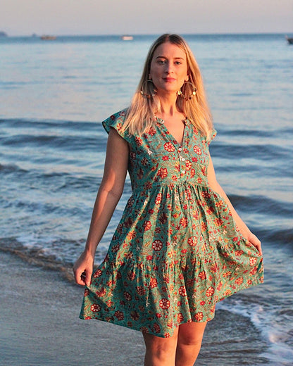 Robe courte Saheli en henné