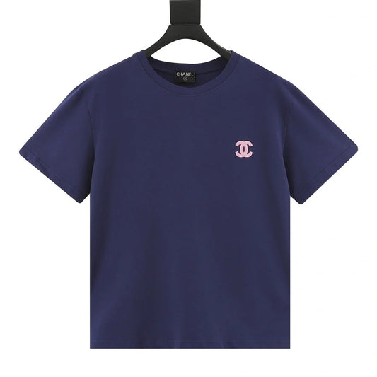 T-shirt rose à manches courtes avec logo imprimé