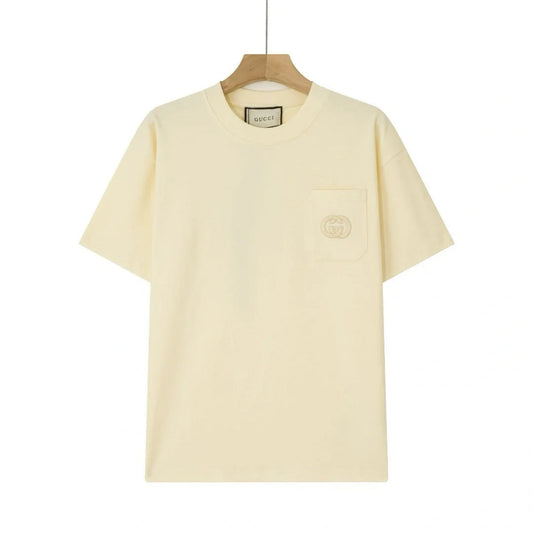 T-shirt à manches courtes avec poche plaquée et broderie G entrelacés classique