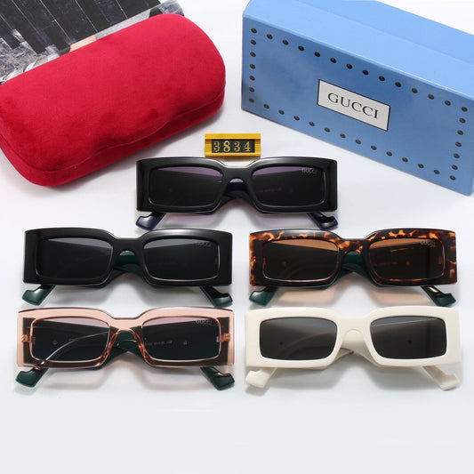 Lunettes de soleil de luxe œil-de-chat à monture carrée
