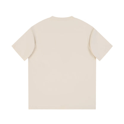 T-shirt en coton imprimé lettre simple