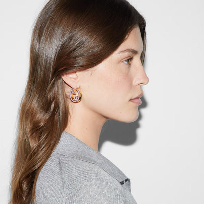 Boucles d'oreilles créoles rondes découpées en émail