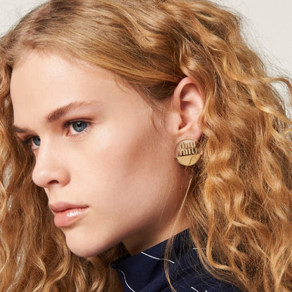 Aretes de moda de plexiglás y metal