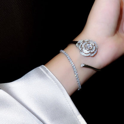 Bracelet manchette Camellia Diamond