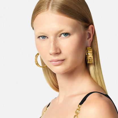 Grosses boucles d'oreilles créoles rétro tendance