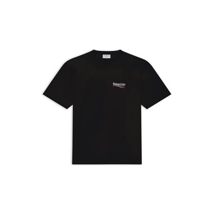 Camiseta clásica de algodón con cuello redondo y estampado