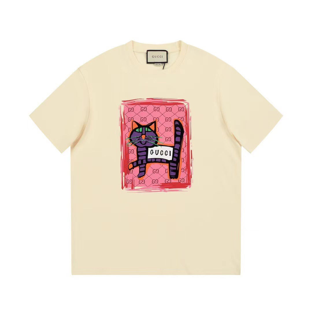 Camiseta con estampado de gato