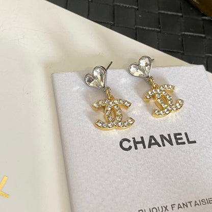 Boucles d'oreilles cœur bicolores plaquées électrolytiquement