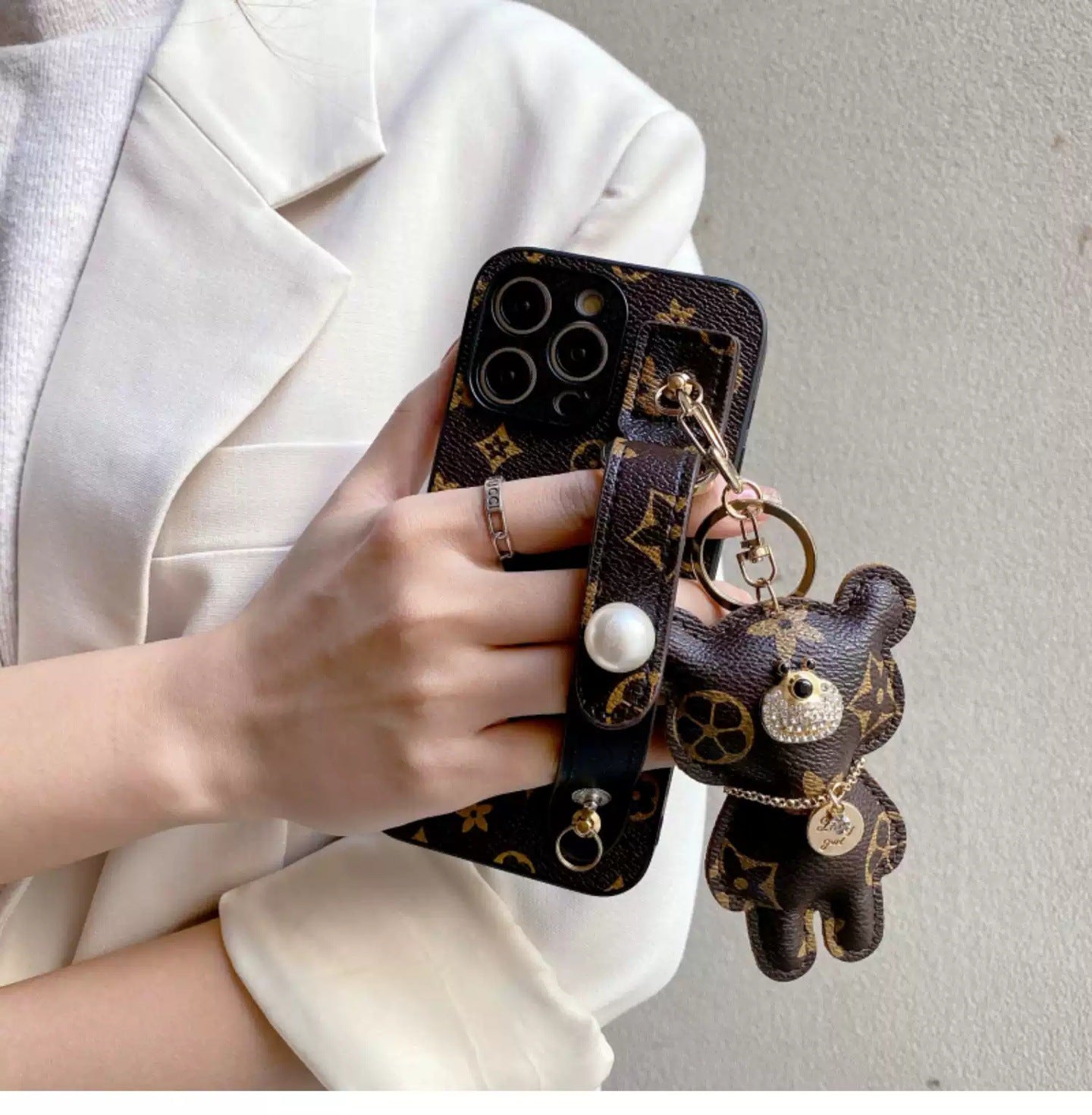Estuche de pulsera de cuero de oso de lujo