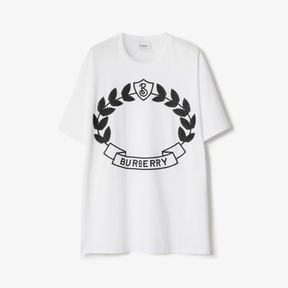 Camiseta de algodón con escudo de hoja de roble