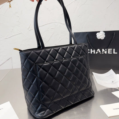 Bolso Tote Retro de Cuero Negro