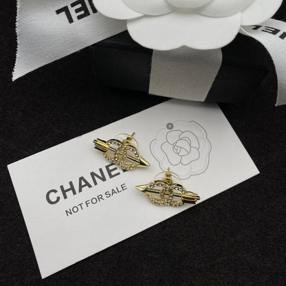 Boucles d'oreilles clous Zircon Flèche de Cupidon