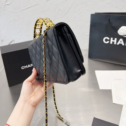 Sac à Bandoulière en Cuir avec Chaîne "Fashion Square"