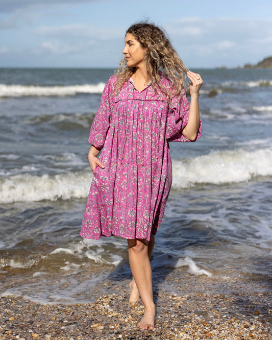 Robe courte Sama à motif marguerites
